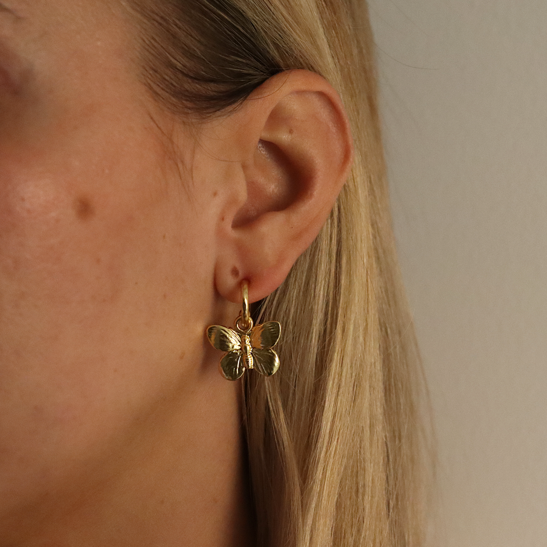 Butterfly Charm Drop Earrings