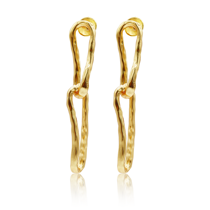 Organic Link Drop Earrings