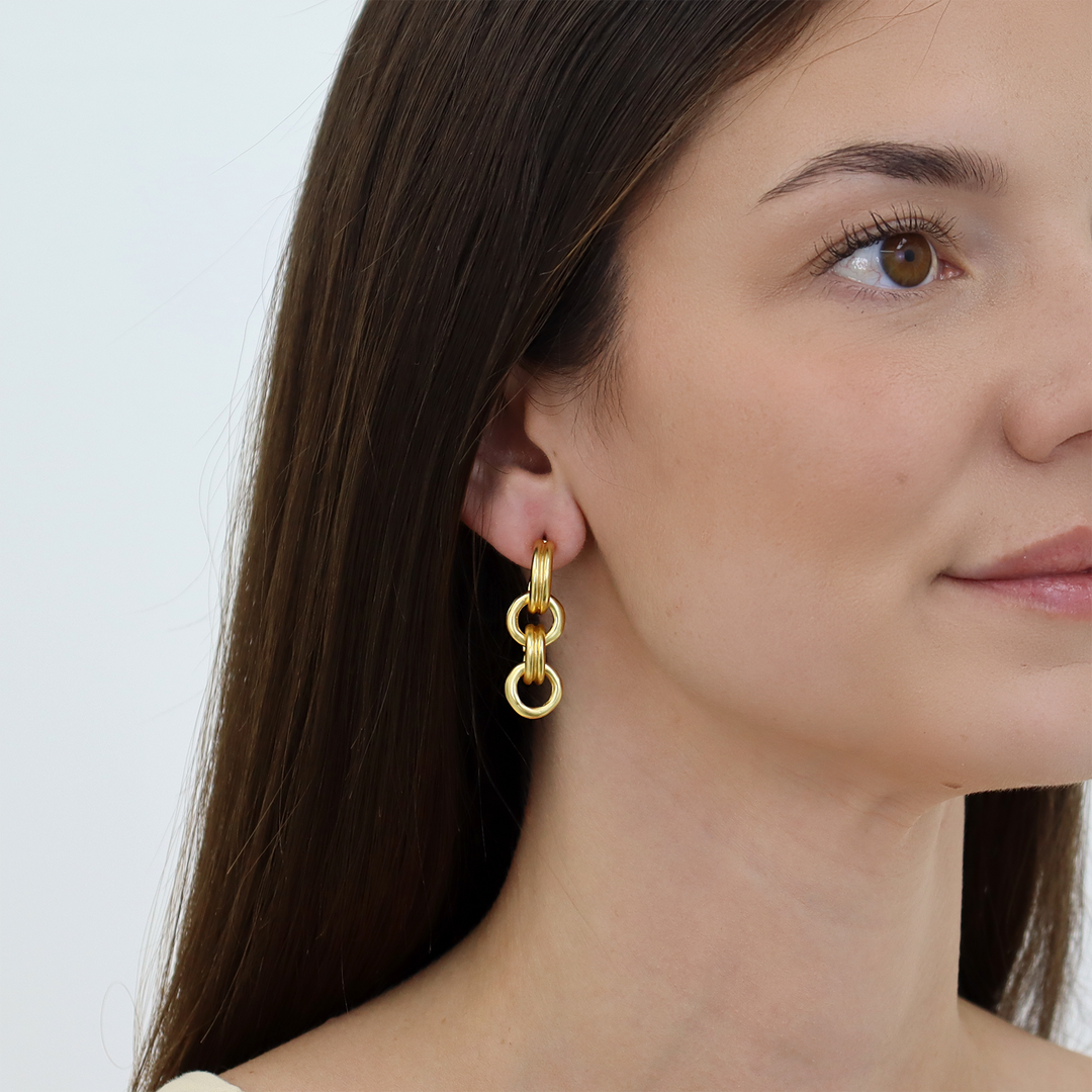 Rounded Chain Drop Earrings