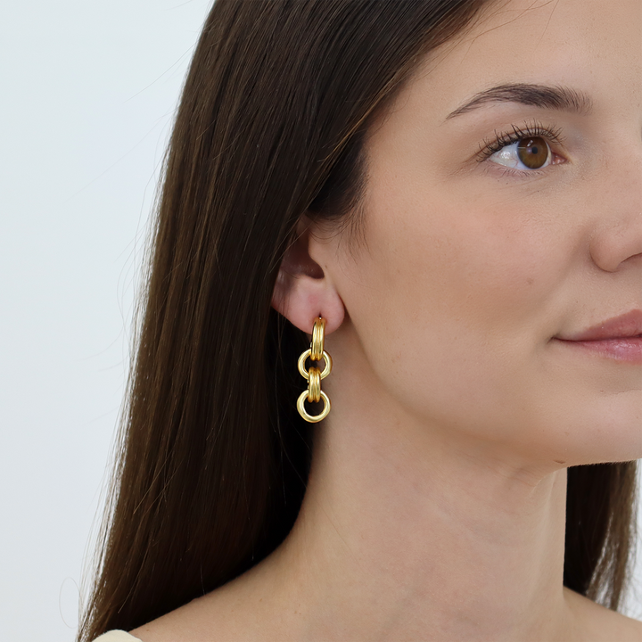 Rounded Chain Drop Earrings