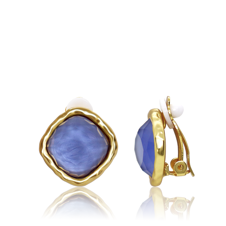 Bezel Clip-On Earrings