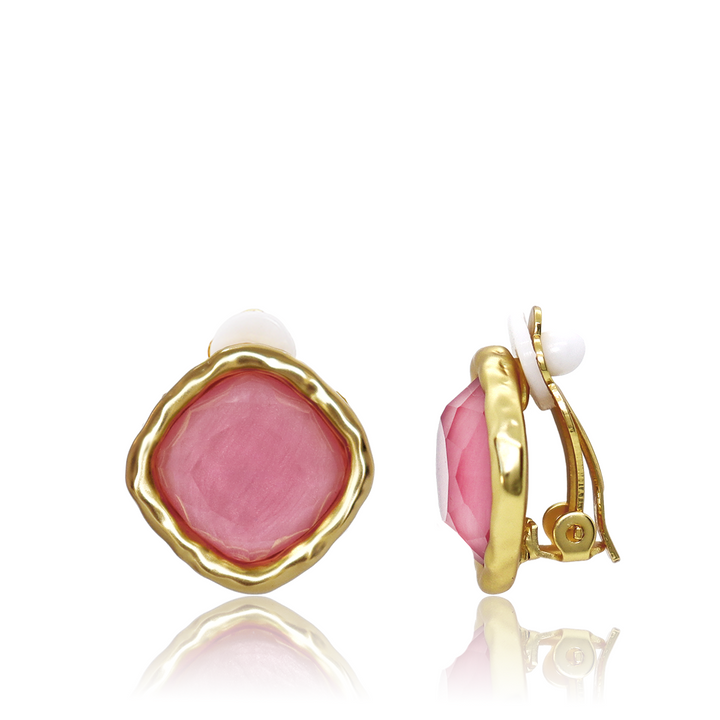 Bezel Clip-On Earrings