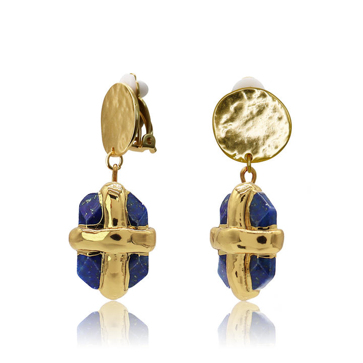 Briza X Lapis Clip-on Earrings