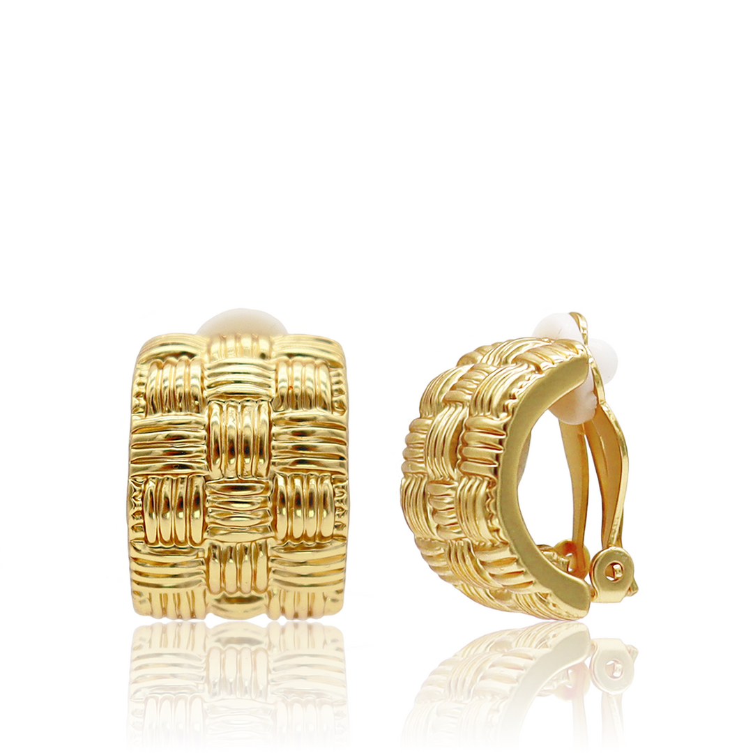 Woven Hoop Clip-on Earrings