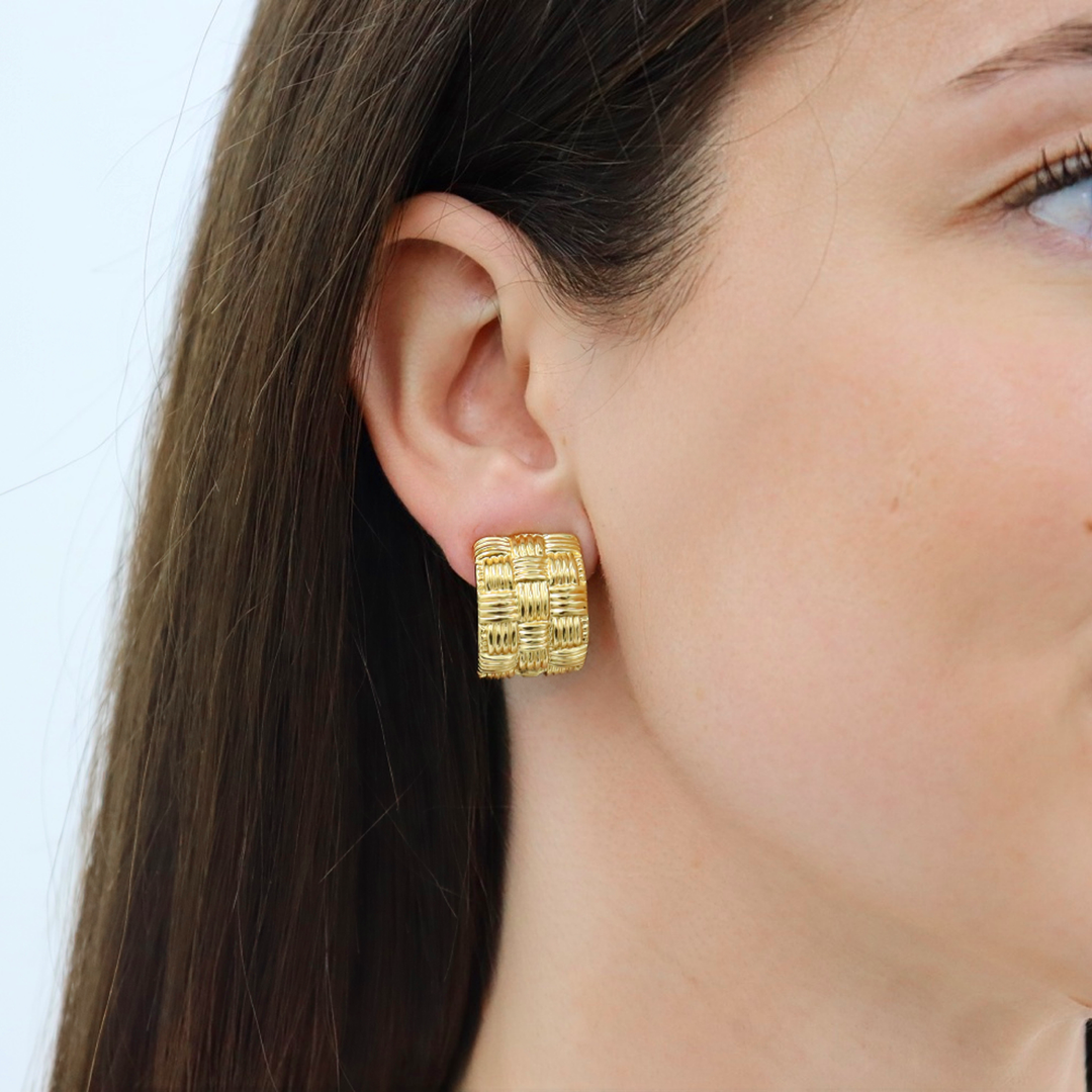 Woven Hoop Clip-on Earrings
