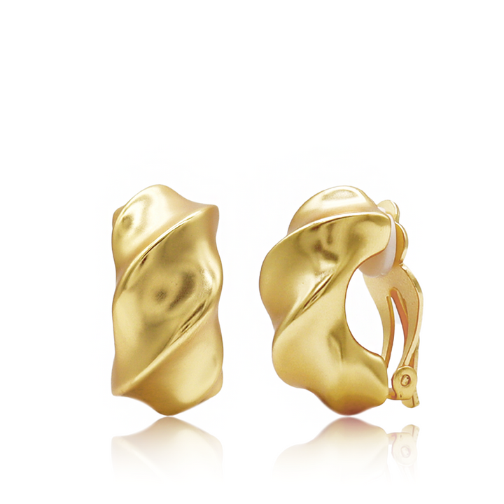 Twisted Wave Clip-On Earrings