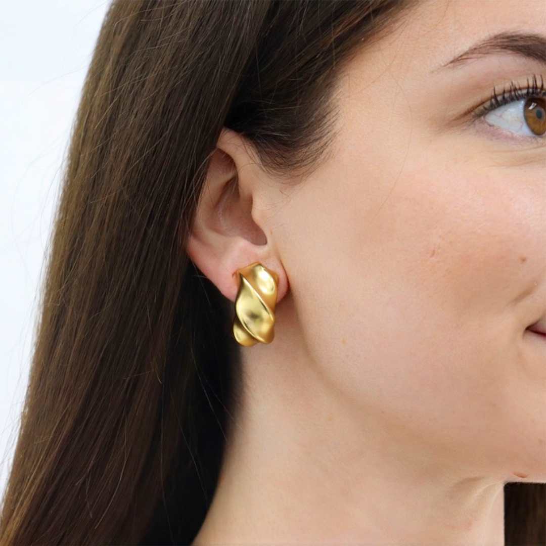 Twisted Wave Clip-On Earrings
