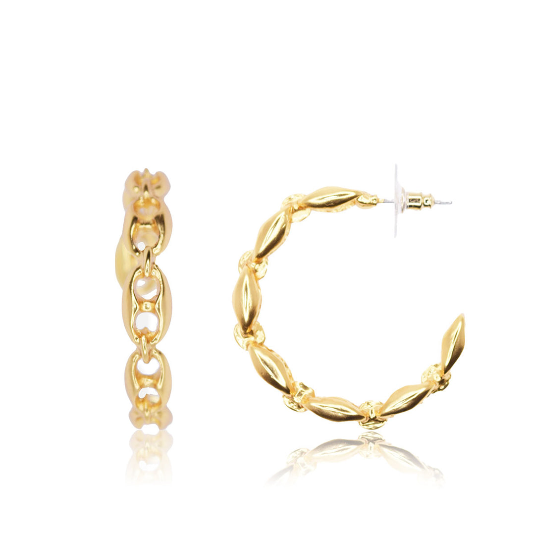 Nautical link hoop earrings - Karine Sultan
