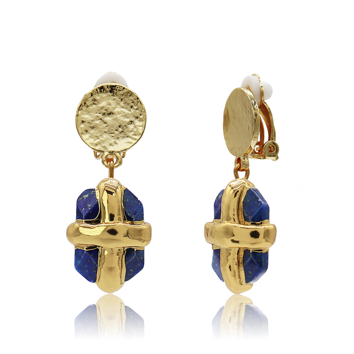 Briza X Lapis Clip-on Earrings