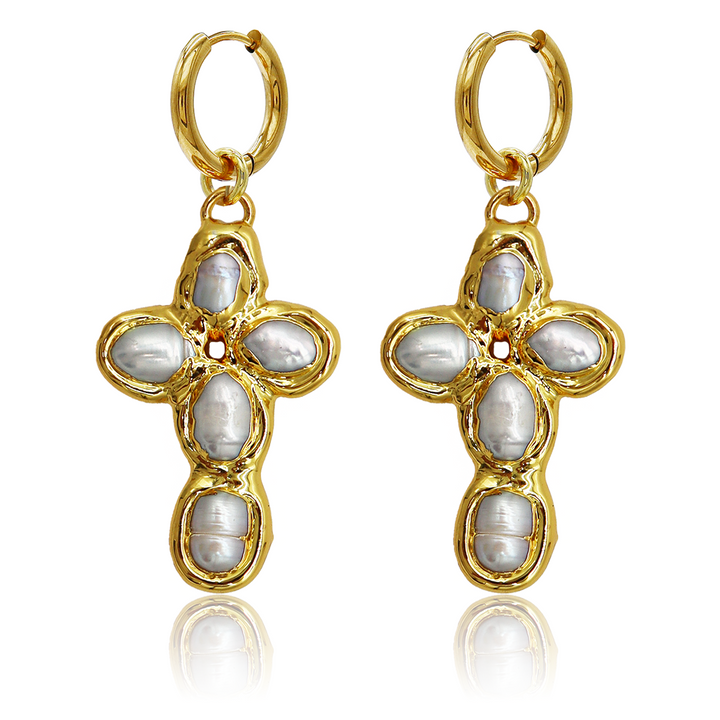 Mermaid Cross Earrings