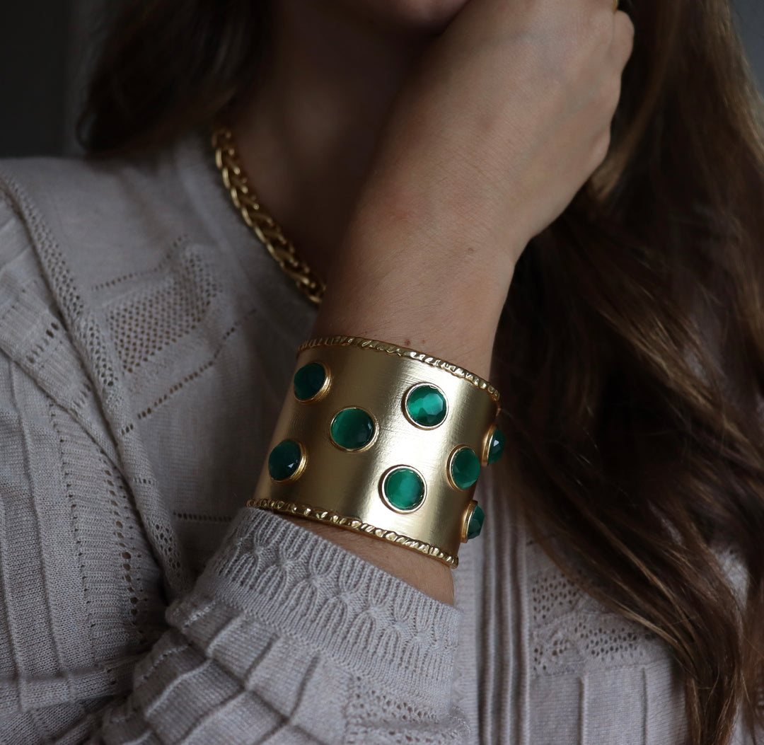Cabochon Inlay Cuff