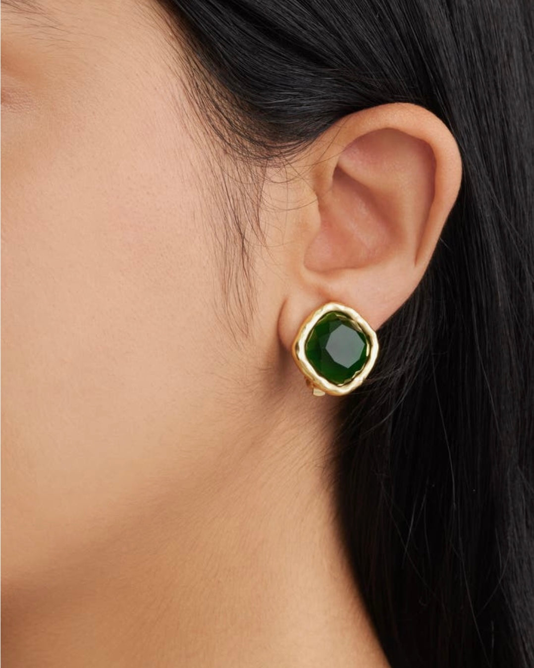 Bezel Clip-On Earrings