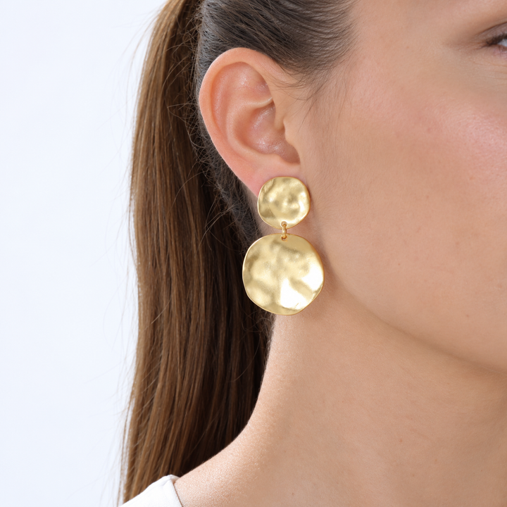 double-disc-clip-on-earrings-gold-model-ear-closeup