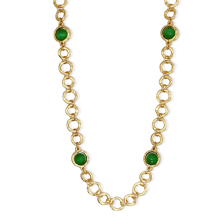 Iridescent Bead Station Necklace