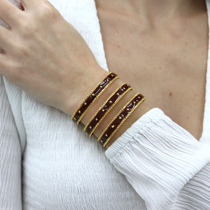 Enamel Dots Cuff Bracelet