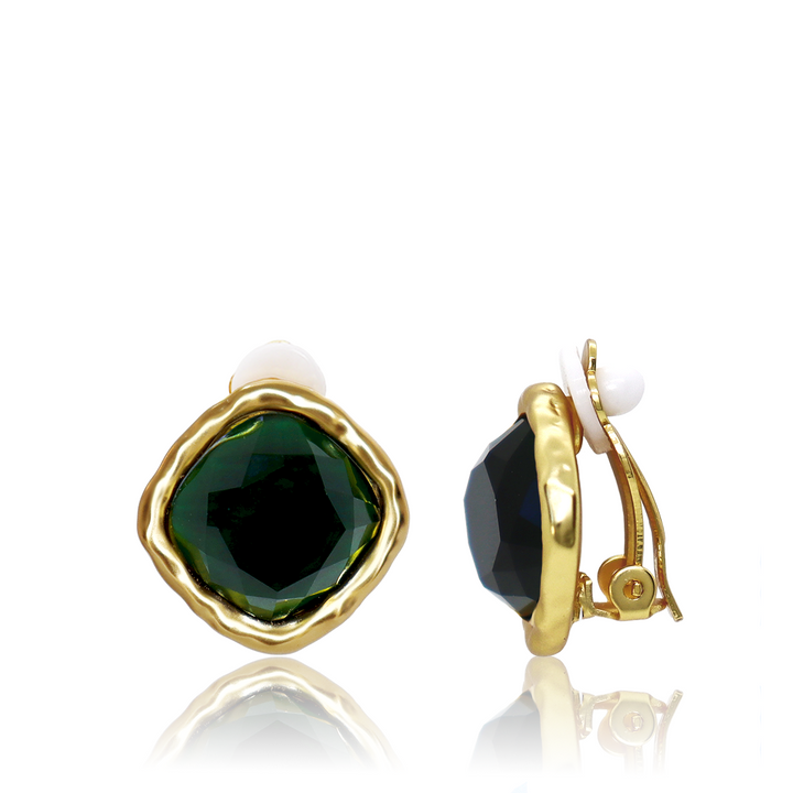 Bezel Clip-On Earrings