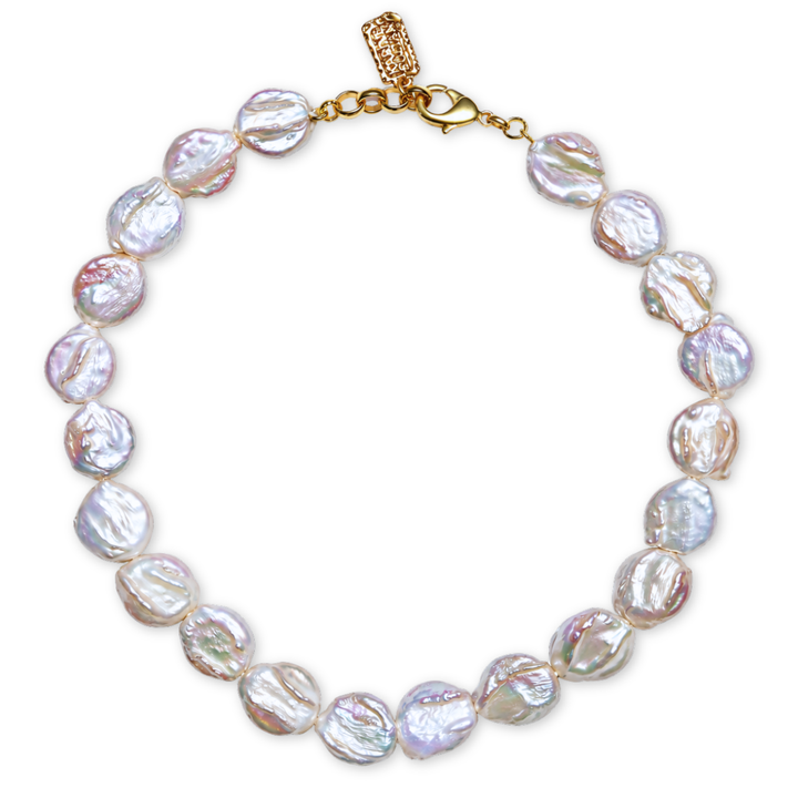 Flat Pearl Collar Necklace