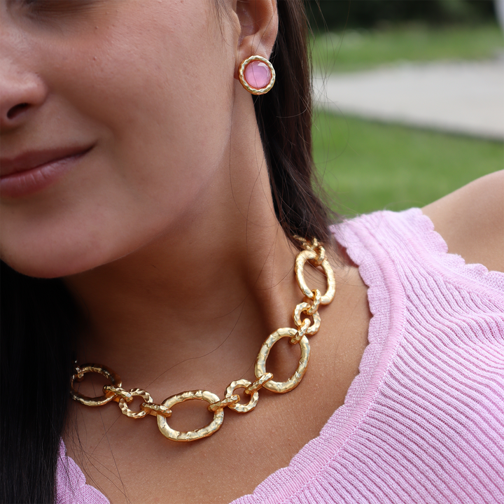 Bezel Round Clip-On Earrings