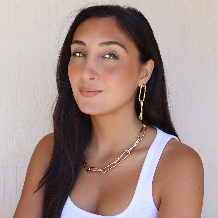 Organic Link Drop Earrings