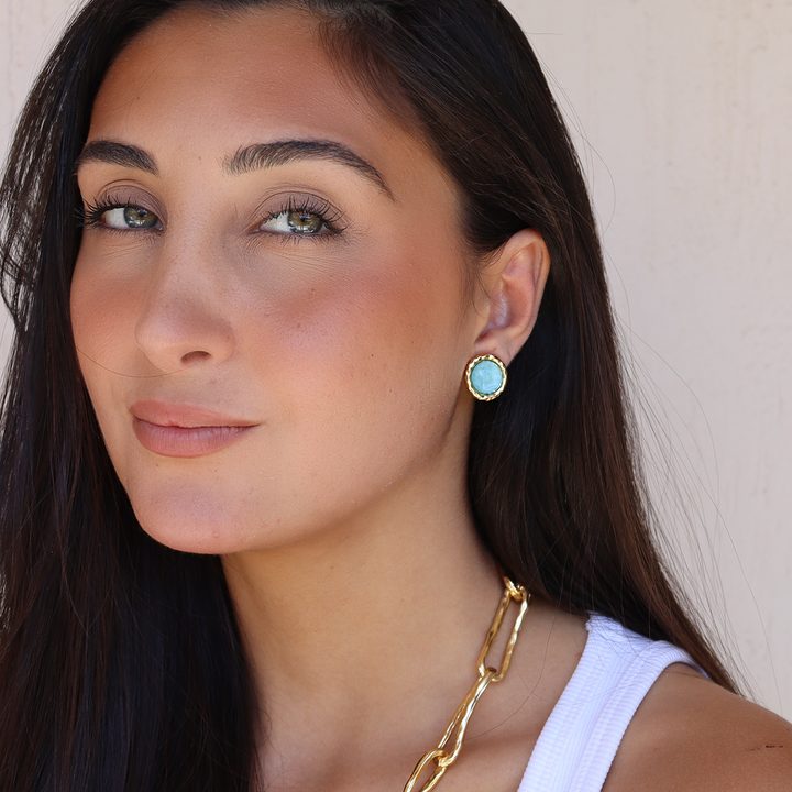 Bezel Round Clip-On Earrings