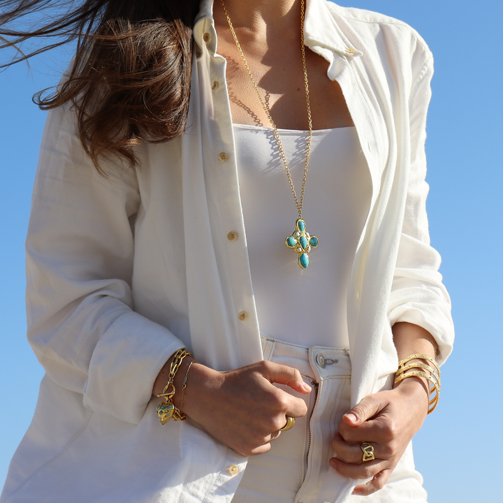 Coastal Glow Cross Necklace