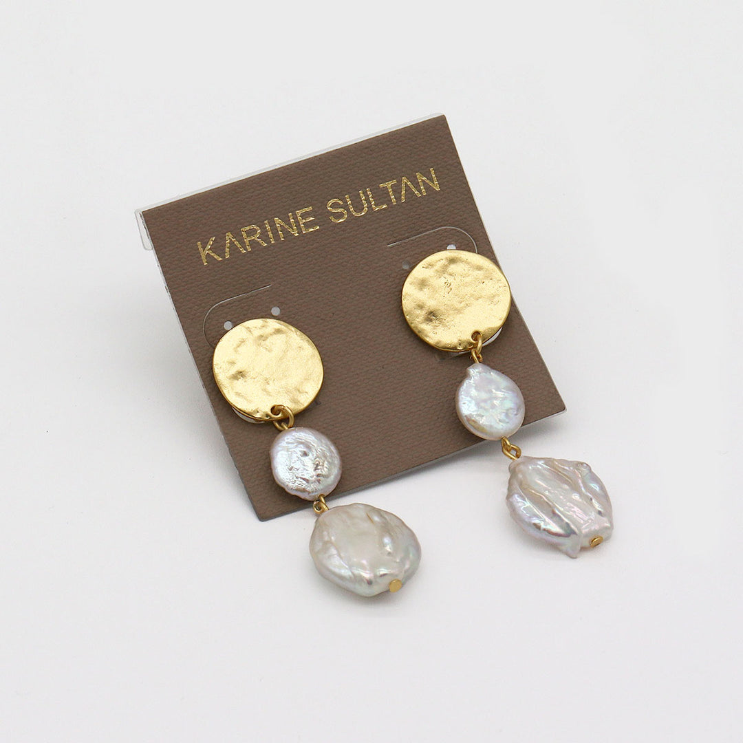 Flat Pearls Clip-on Earrings