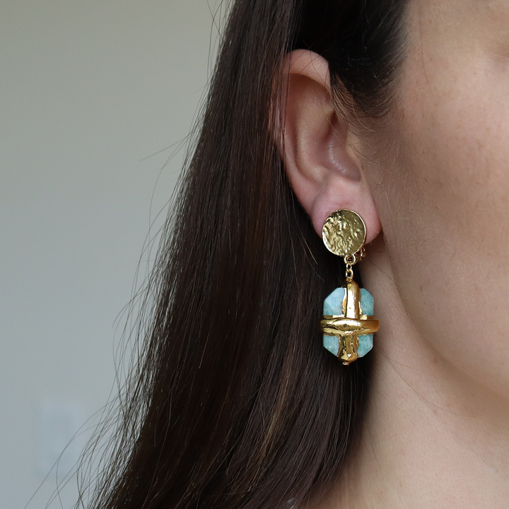 Briza X Amazonite Clip-on Earrings