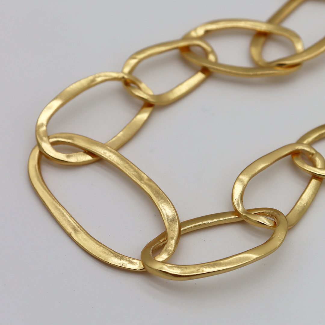 Oval Links Long Chain - 24Kt Gold Plated – Karine Sultan Oval Links Long Chain - 24Kt Gold Plated – Karine Sultan