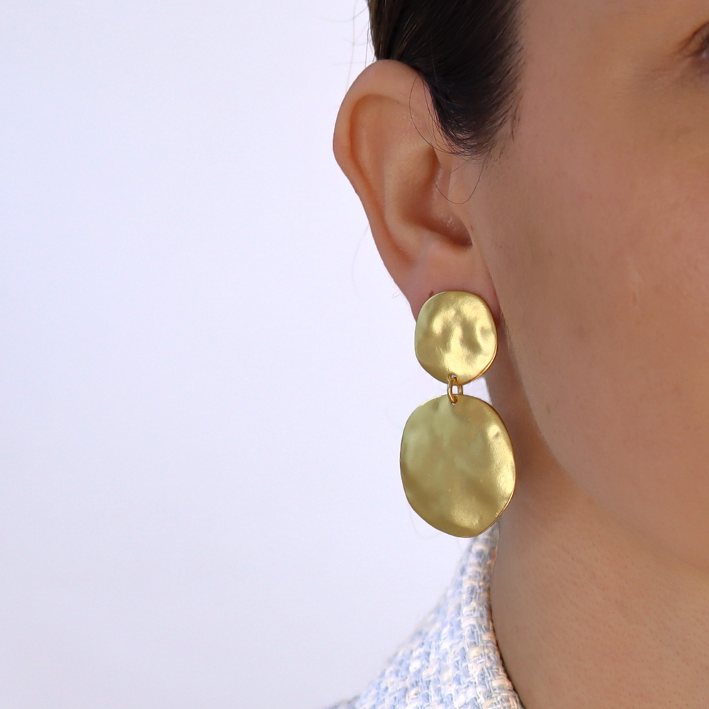 Double disc drop earrings - Karine Sultan