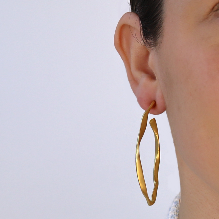 Irregular Large Hoop Earrings - Karine Sultan