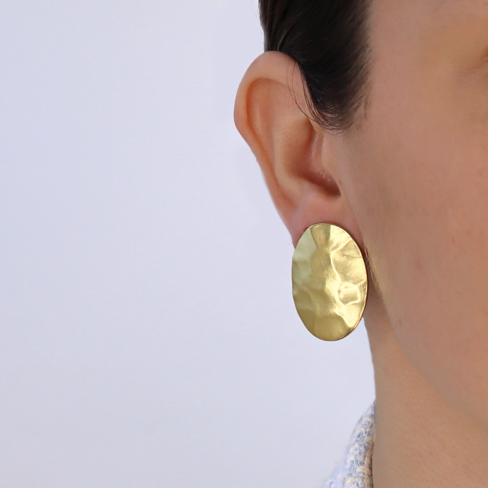 Textured dome clip-on earrings - Karine Sultan