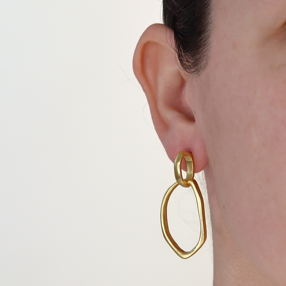 Irregular link drop earrings - Karine Sultan