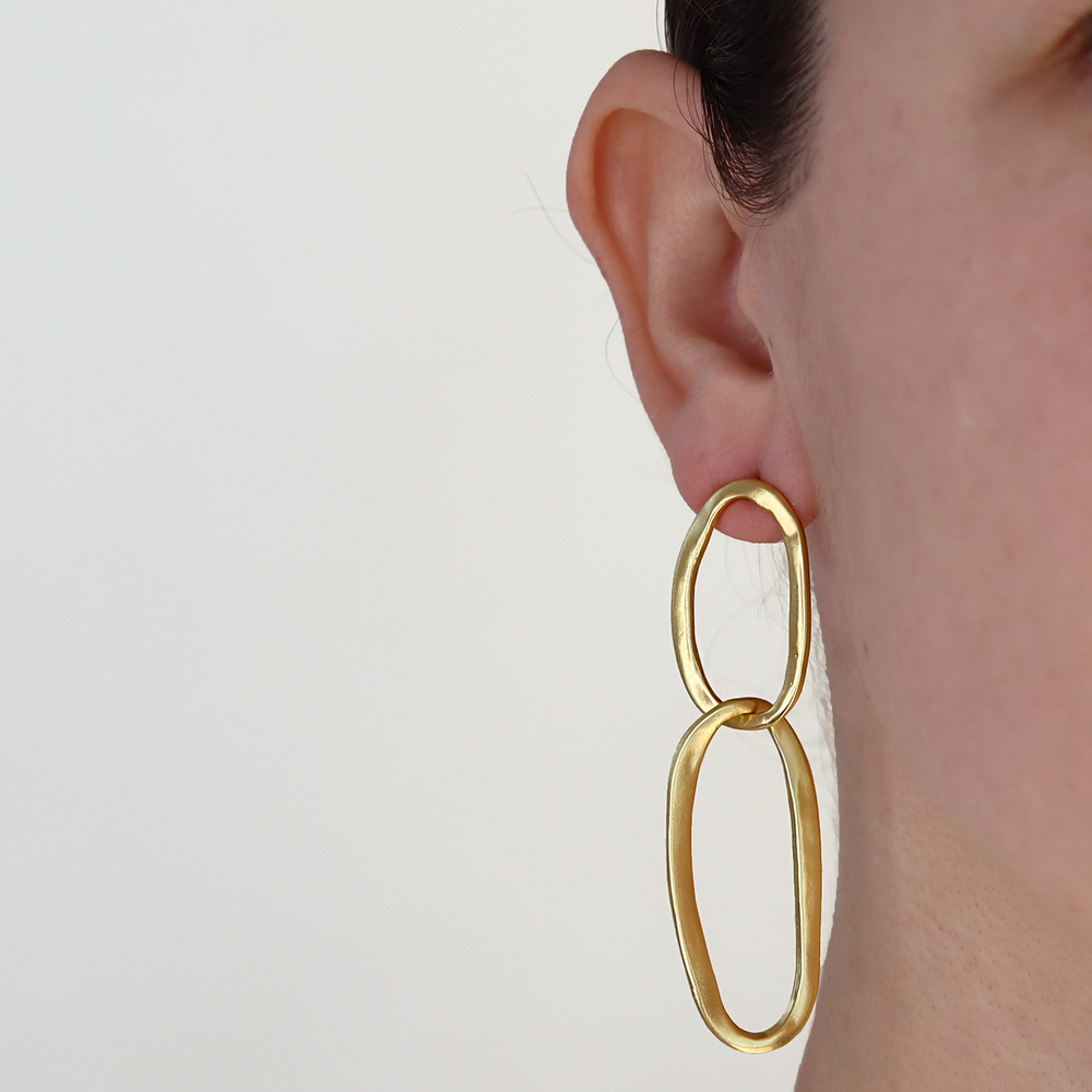 Maxi oval link pendant earrings - Karine Sultan