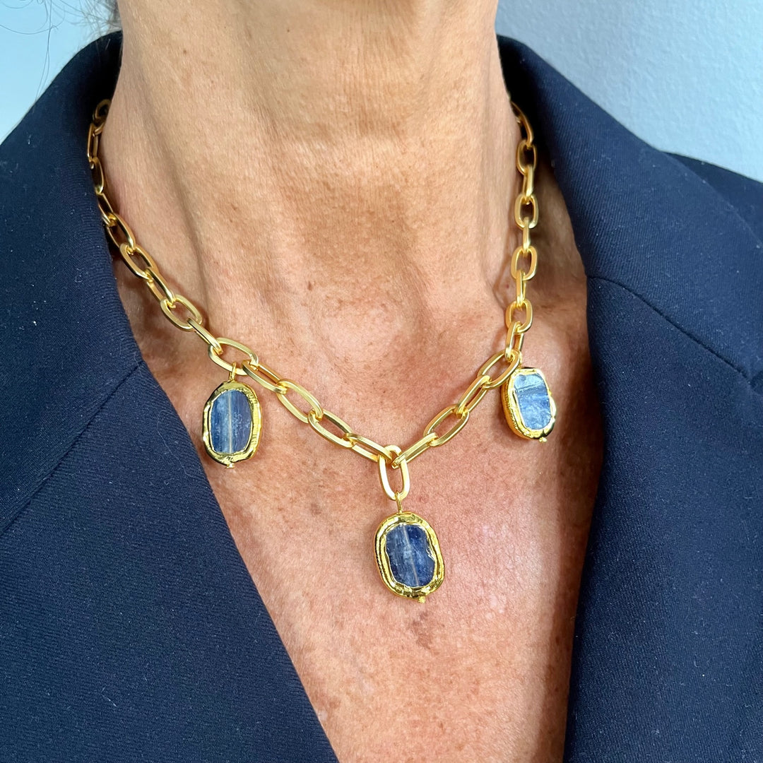 Kyanite Trio Short Chain