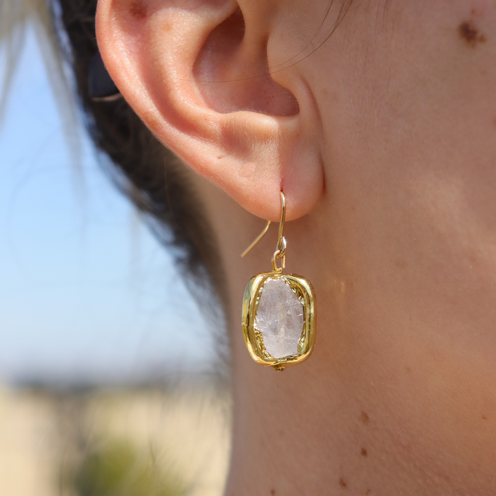 Clear Quartz dangle Earrings