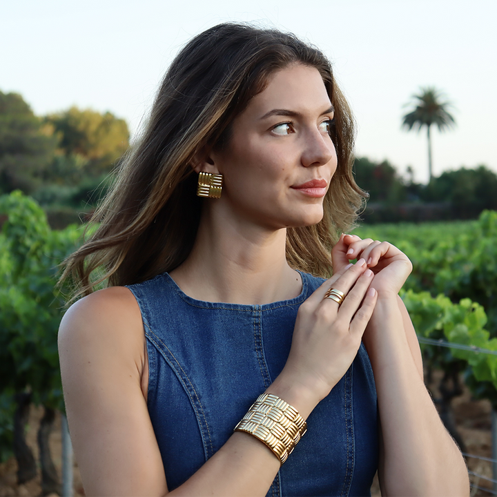 Woven Clip On Earrings
