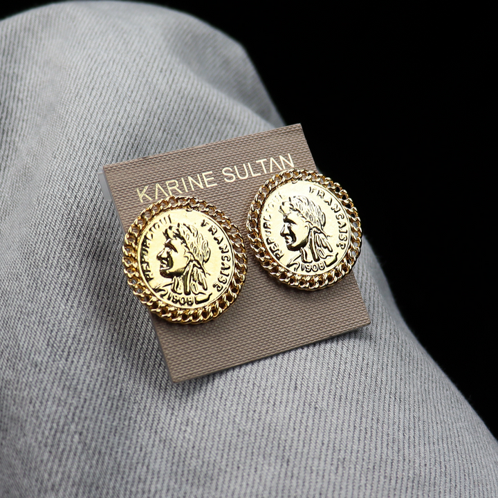 French Coin Clip Earrings