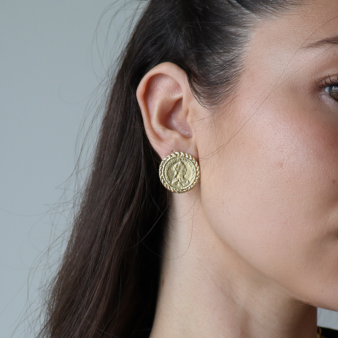 Coin Stud Earrings