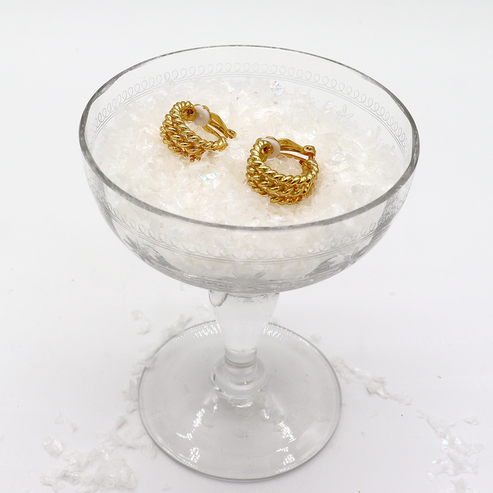 Twisted Rope Clip On Hoops