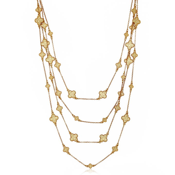 Molten Clovers Layered Necklace