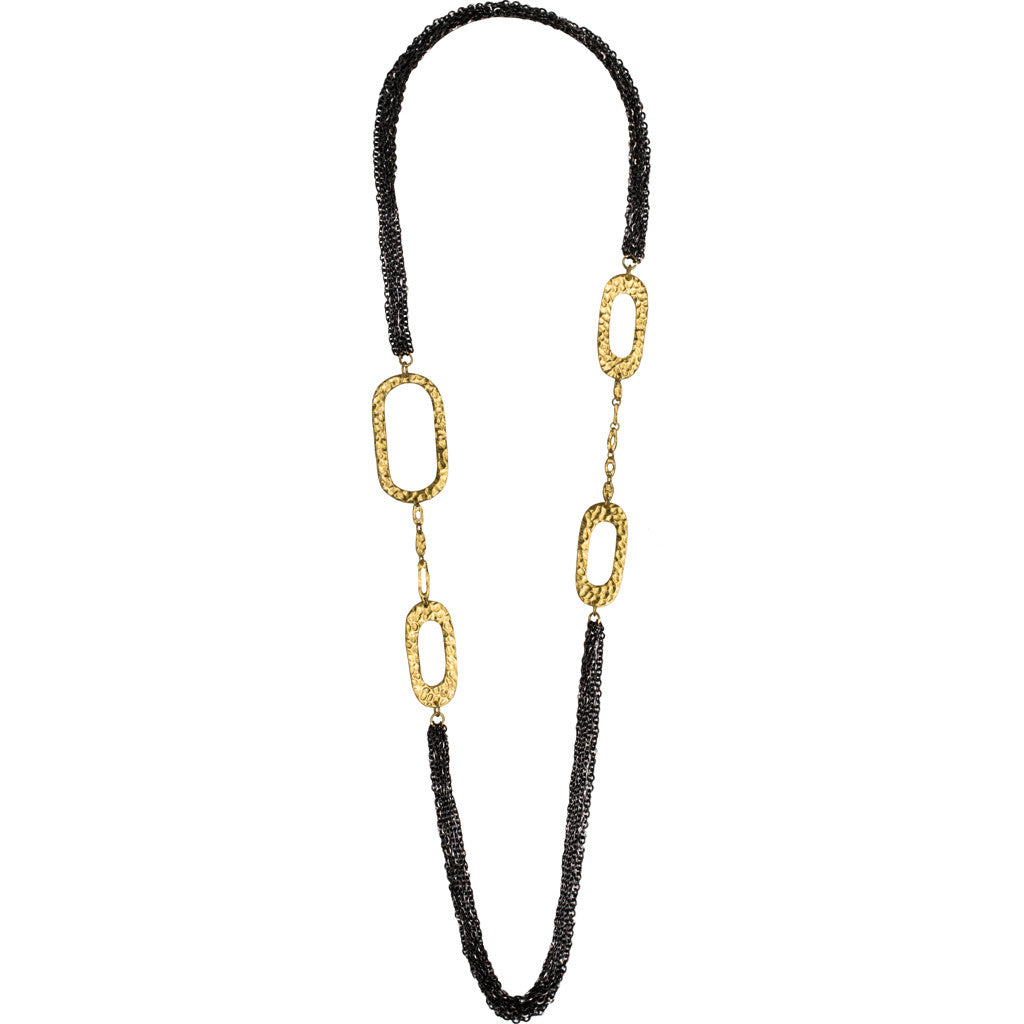 Mixed metal station necklace