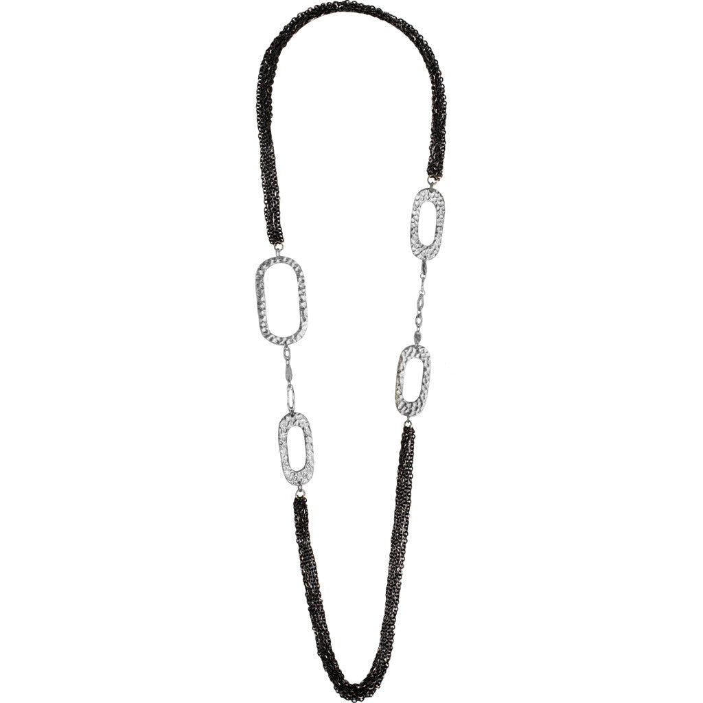 Mixed metal station necklace