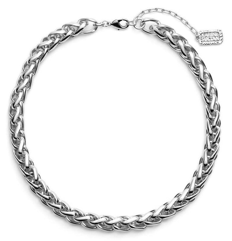 Braided link short chain necklace - Karine Sultan