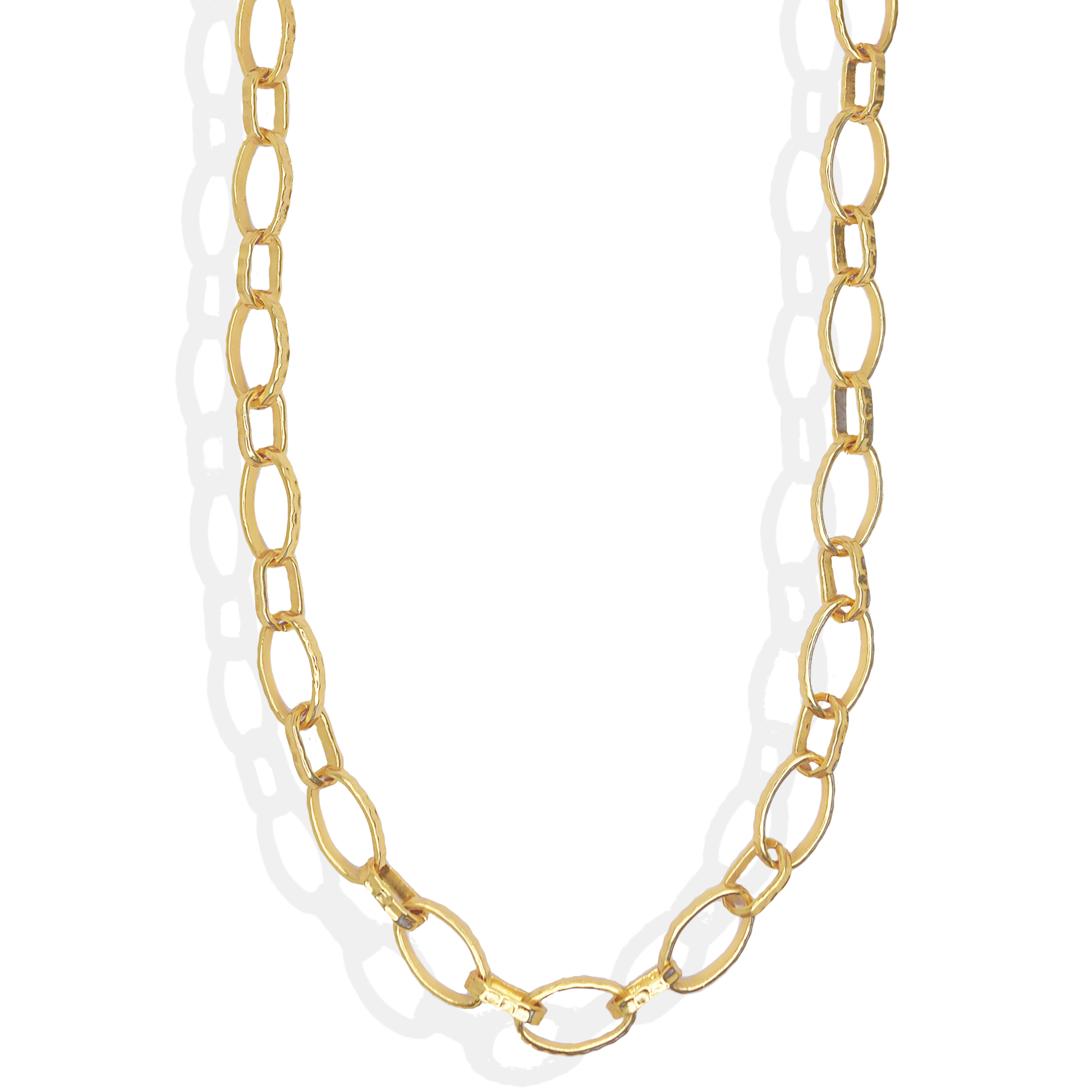 Hammered links long necklace