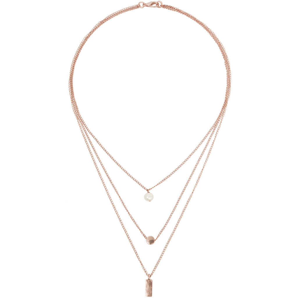Elegant pearl drop layered necklace