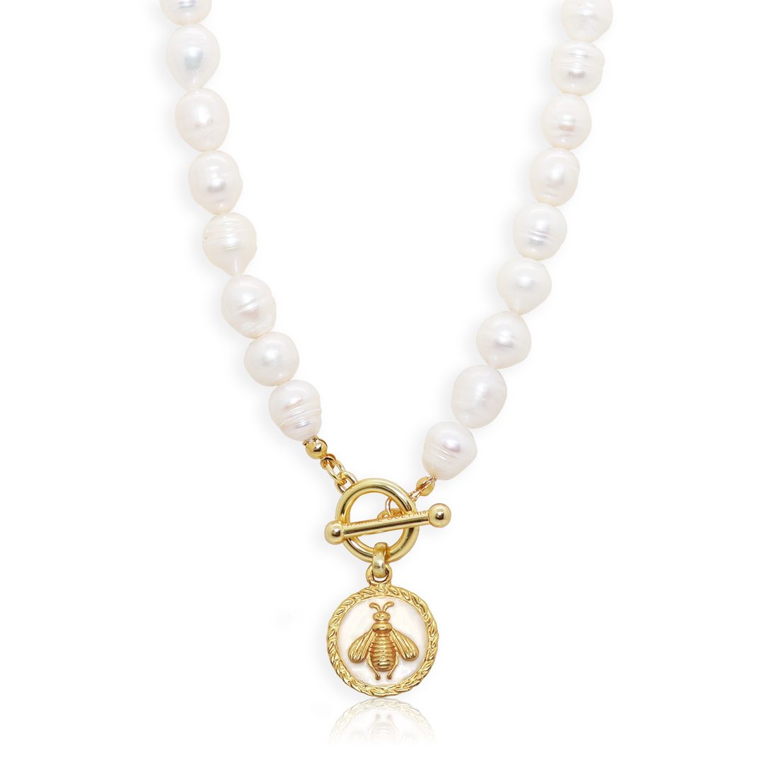 Bee X Pearl Necklace