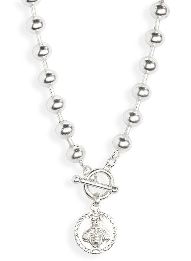 Beaded necklace with bee pendant - Karine Sultan