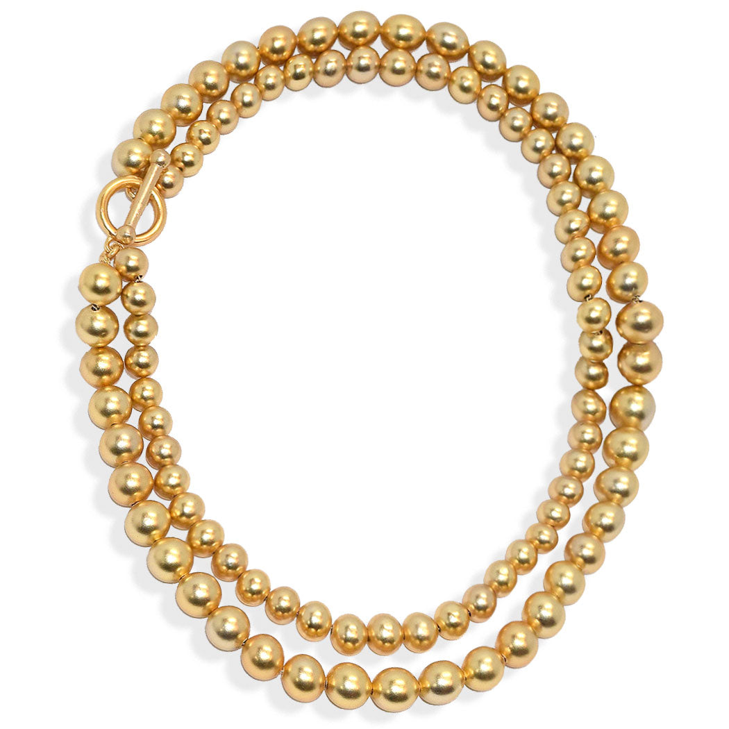 Double layer beaded necklace with side clasp - Karine Sultan