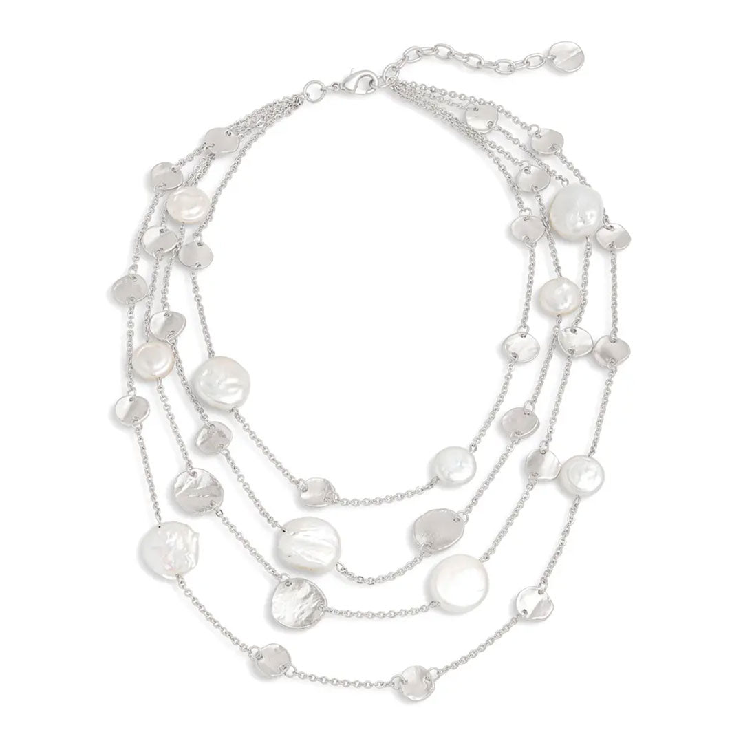 Mini Coin X Pearl Layered Necklace - Karine Sultan