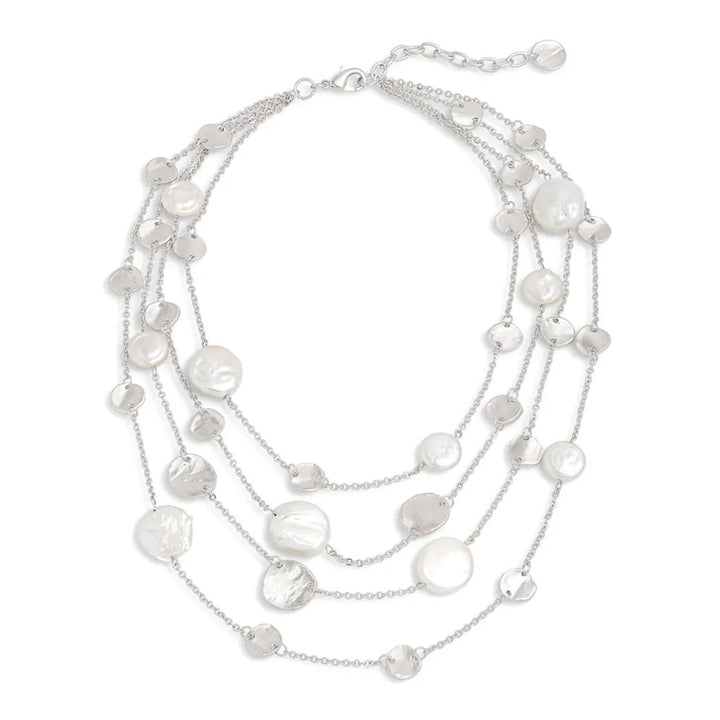 Mini Coin X Pearl Layered Necklace - Karine Sultan